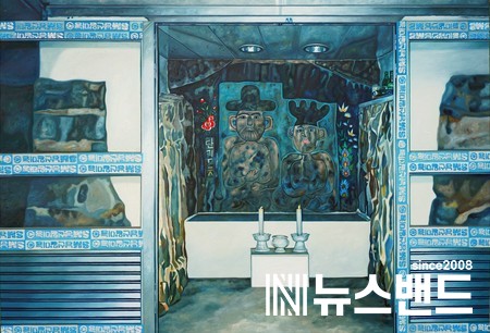 박지원, 송정마을 당산, 2021, 캔버스에 유화, 130.3x193.9cm